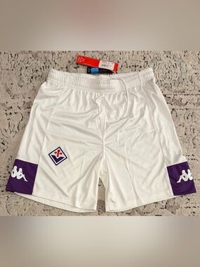 Kappa Authentic ACF Fiorentina 2023/2024 White Italy Soccer Shorts Men’s Sz: S